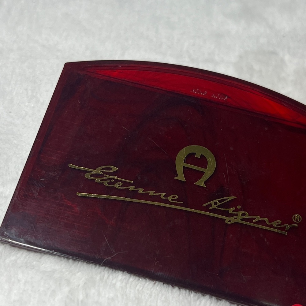 VINTAGE Etienne Aigner Deep Red Decorative Accent Mirror